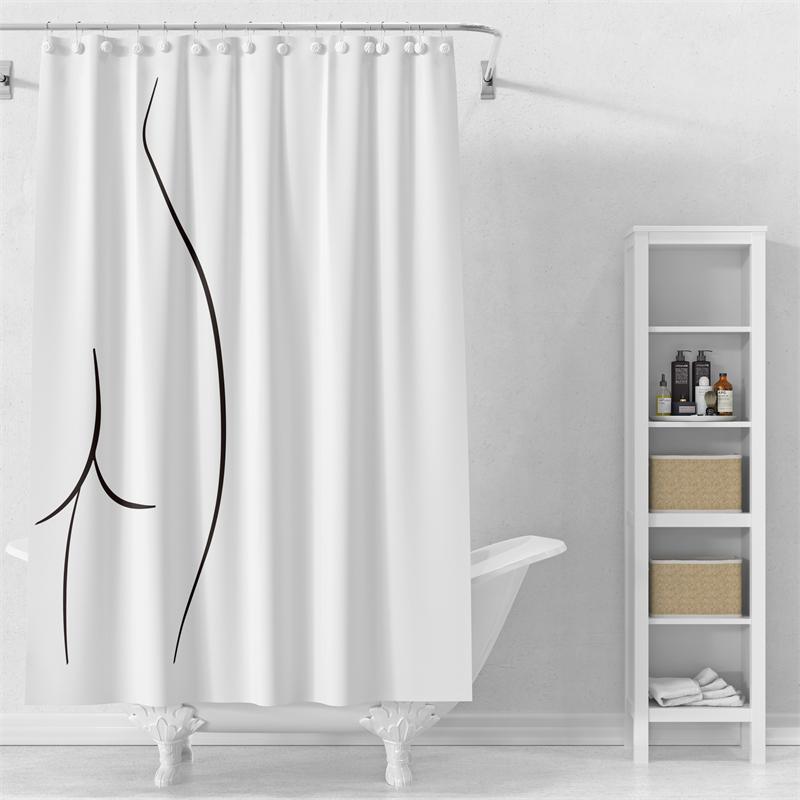 

Gaslight Gatekeep Girlboss Naked Butt Line Drawing Curvy Chiara Shower Curtain Set With Grommets And Hooks For Bathroom Decor W60H190(CM)-1 Pcs