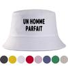 Un Homme Parfait Letter Print Bucket Hat for Unisex Women Summer Cotton Sun Panama Cap Creative Gift FisherUnisex Hats Colors