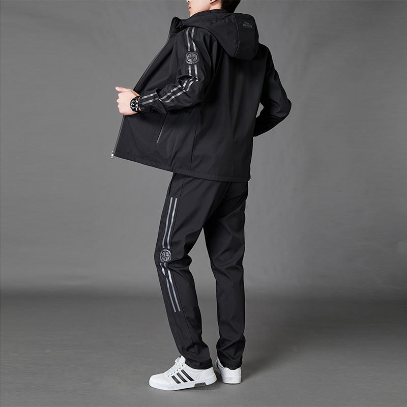 Nouvel Ensemble Veste de Sport pour Homme Décontracté Tendance Automne Nouveau Polyvalent Style Coréen Tendance Veste Slim