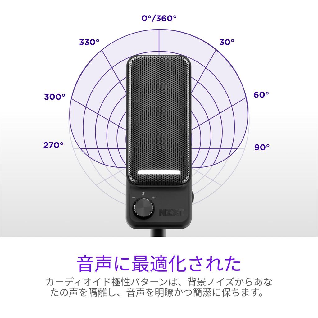 NZXT CAPSULE ELITE WIRED USB MICROPHONE BLACK Cardioid Gaming Microphone SP1192 (Black) AP-PUMIC-B1