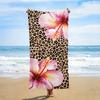 1pc Pink Leopard Floral Beach Towel, Quick-Dry Absorbent, Ideal for Outdoor Travel Pool Party Beach Vacation Bath