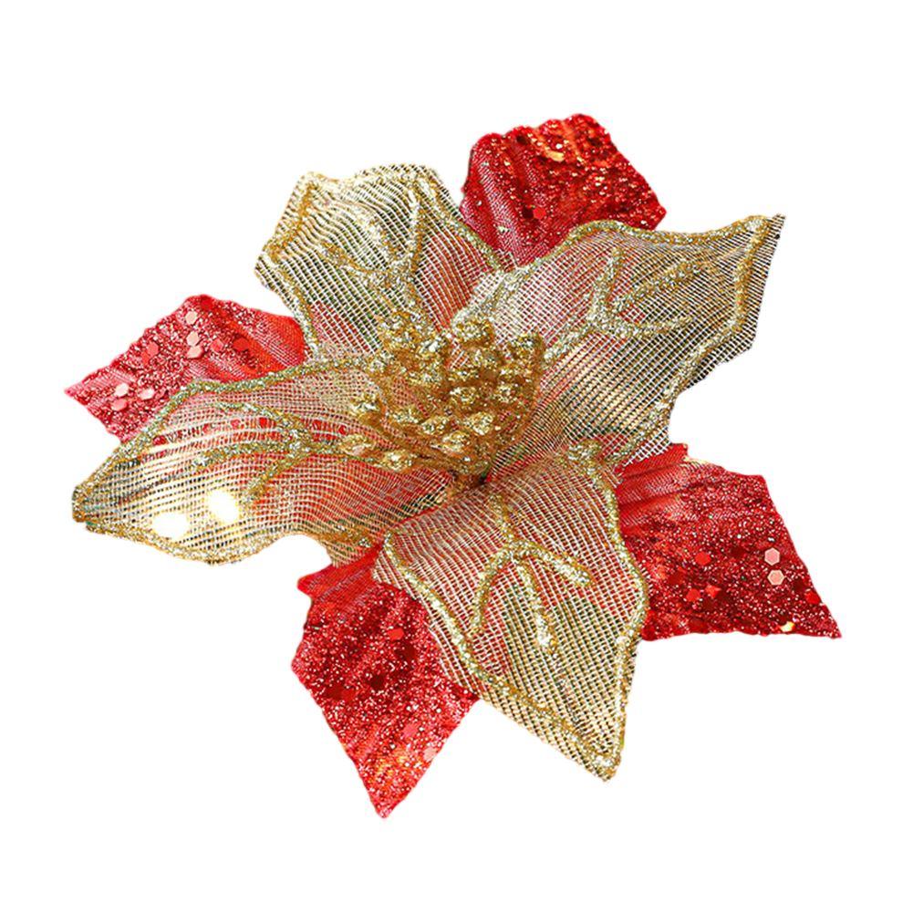 Julblomma Tyg+Plastblomma Diameter 18cm
