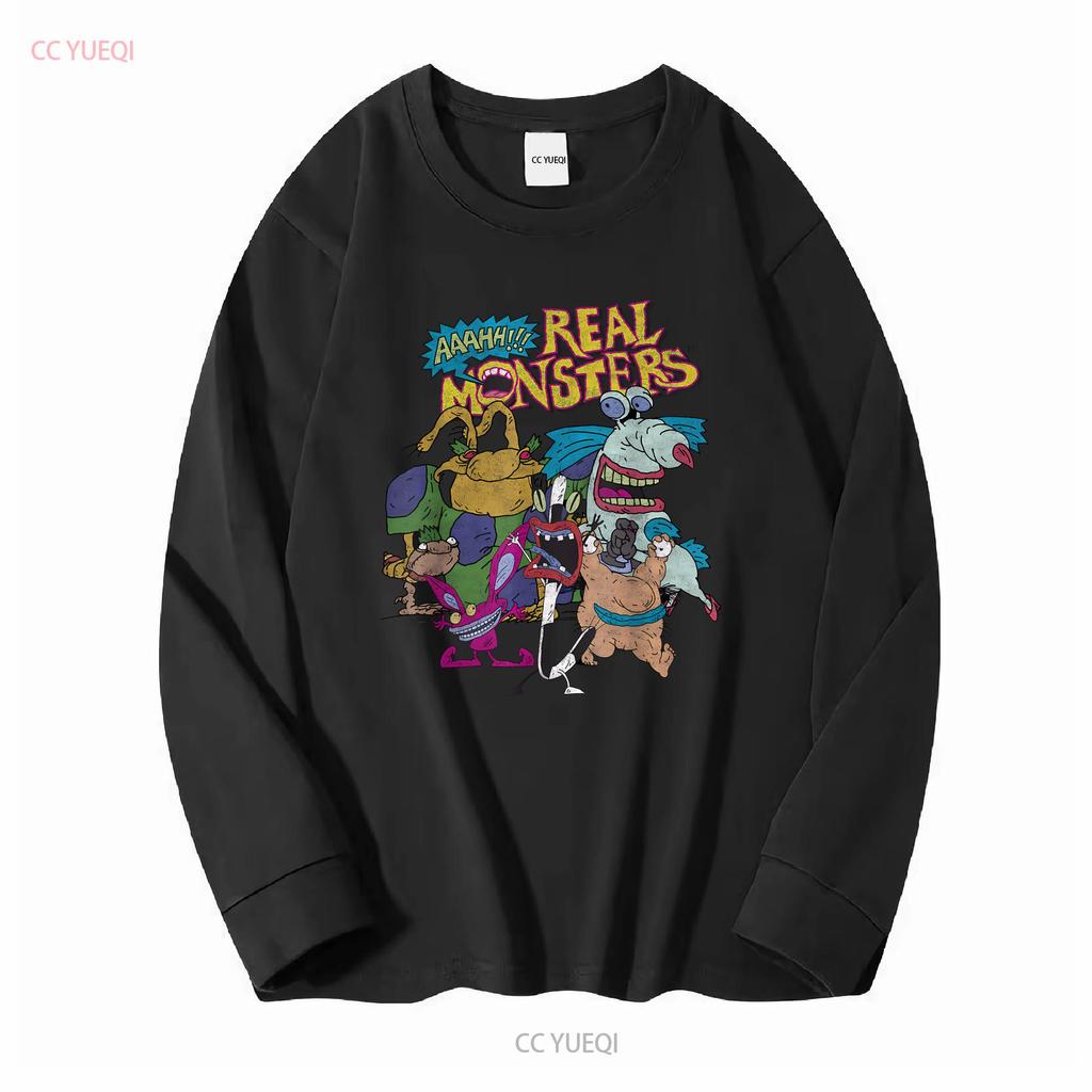 Aaahh Real Monsters All Characters T Shirt Long or Short Sleeves Vintage Washed Soft Stylish Homme Stretched Fashion Graphic