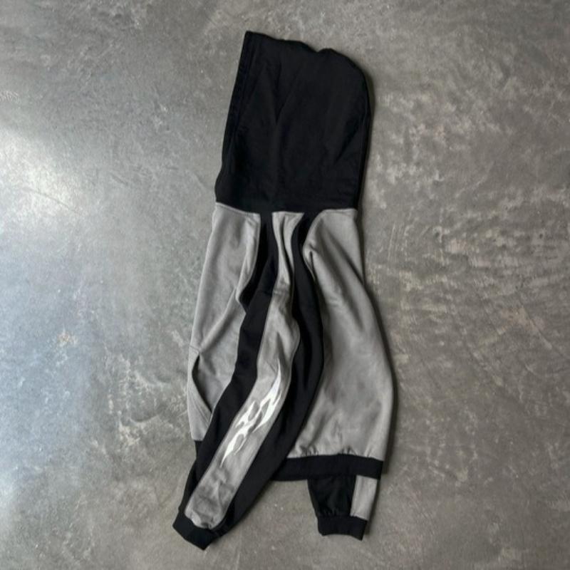 Felpa con cappuccio pullover a maniche lunghe y2k di tendenza street europea e americana a blocchi di colore