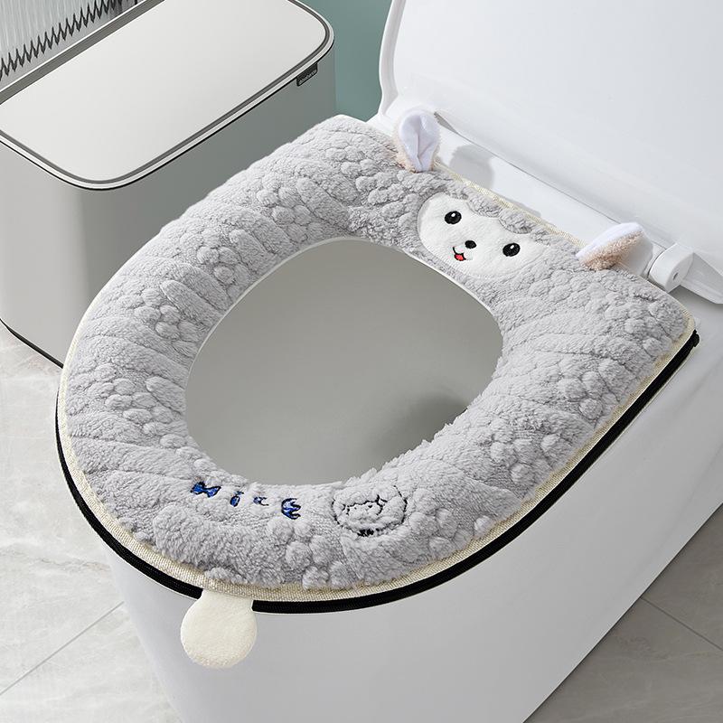 Winter Thickened Toilet Seat Cushion, Waterproof & Zippered, Universal Fit for All Seasons