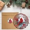 Vibrant Red Cardinal Wind Spinner – 2D Stainless Steel Kinetic Garden Sculpture with Floral Design, All-Season Outdoor/Indoor Decor for Yard, Window