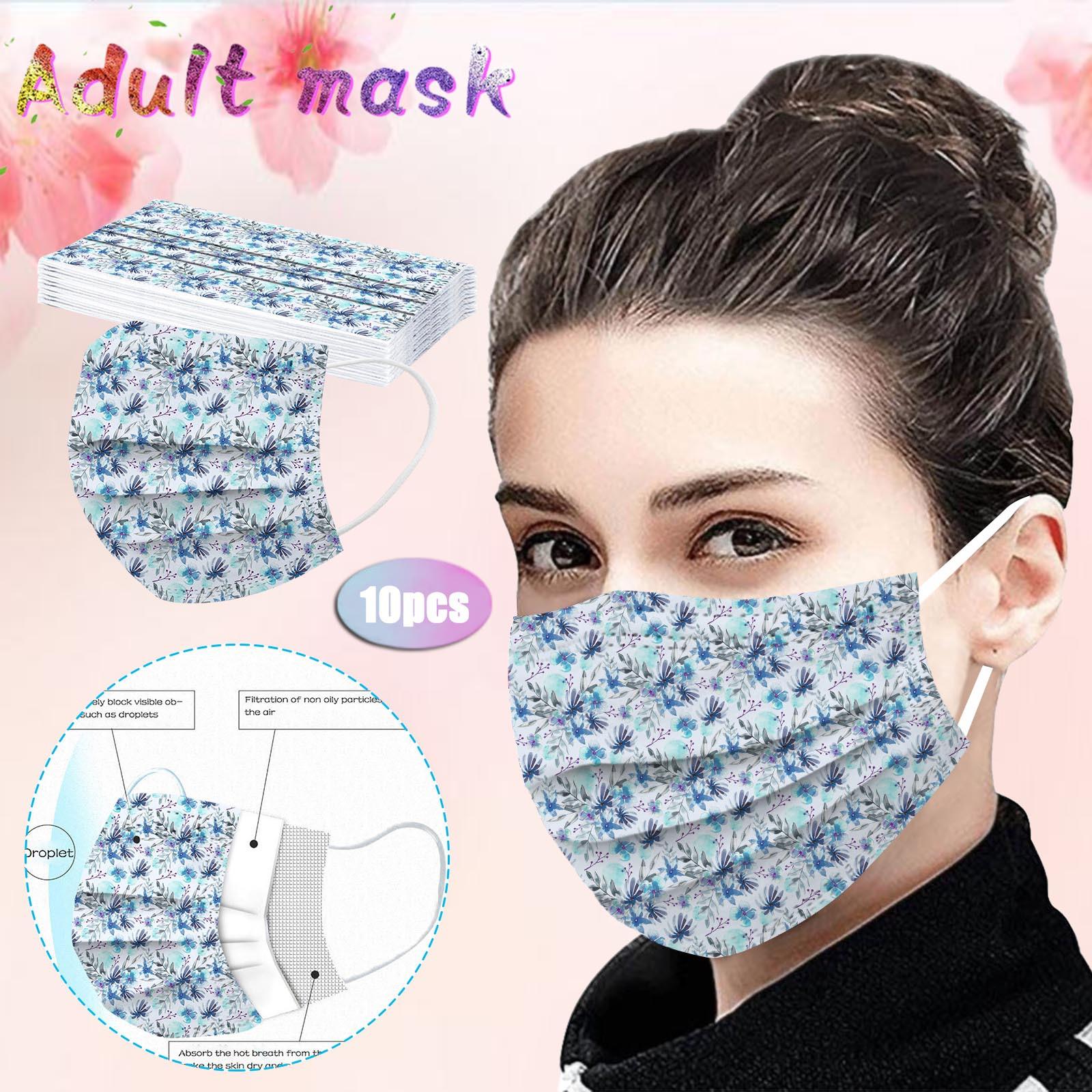 

Одноразовые унисекс для взрослых в клетку с принтом, 3 слоя, 10 шт.