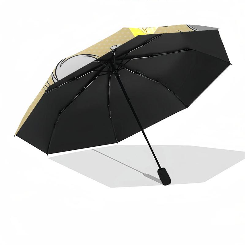 1pc Tom and Jerry Automatic Folding Umbrella - Compact 8-Rib Design, Durable Plastic & Iron1390L