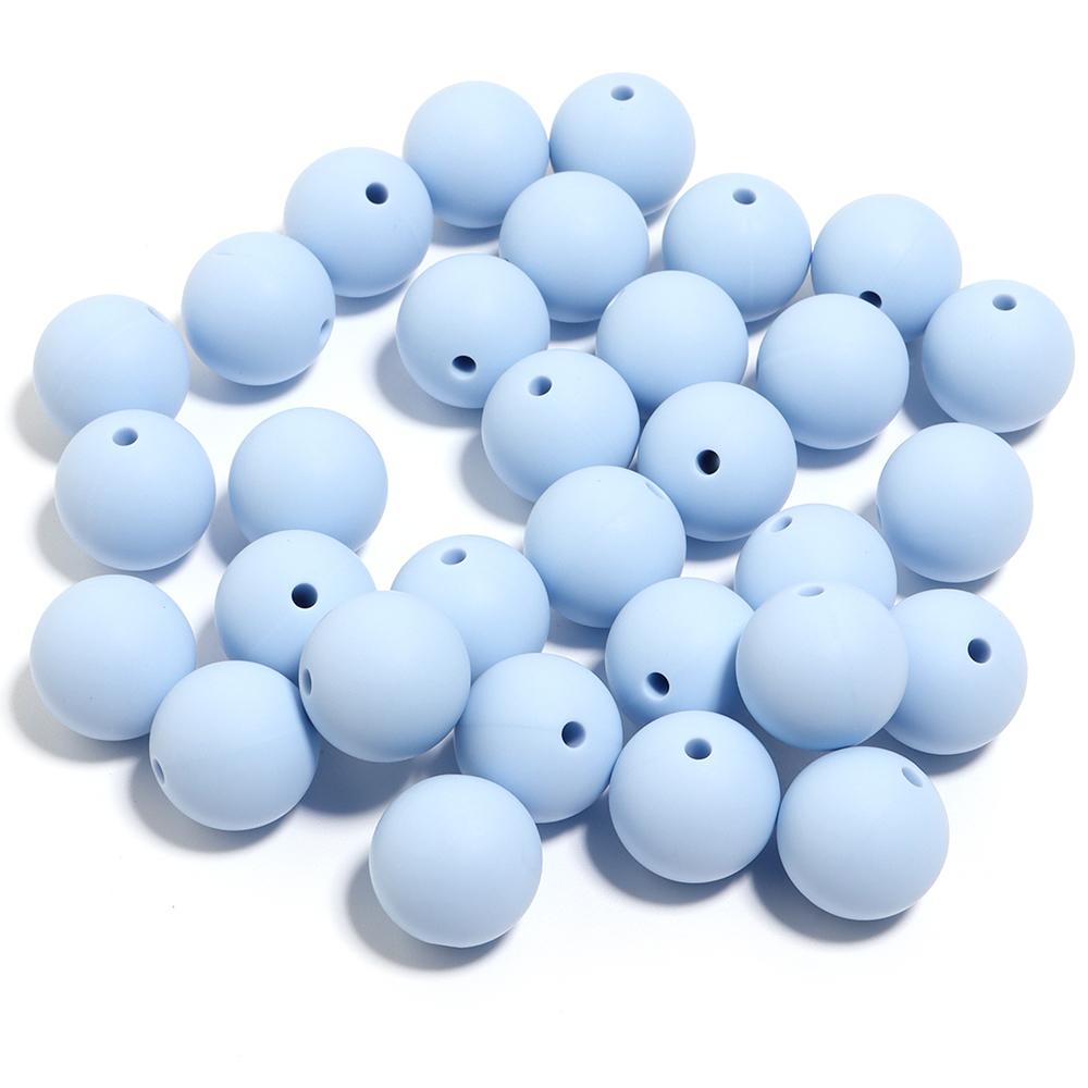 20pcs/Lot 12 15mm Candy Color Round Acrylic Imitation Silicone Beads Round Spacer Loose Bead for DIY Jewelry Making Accessories