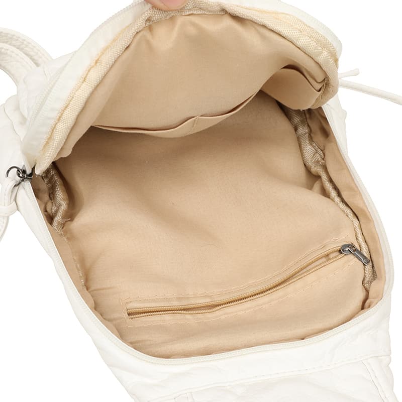 Washed Leather Backpack Literary Soft Leather Small Backpack