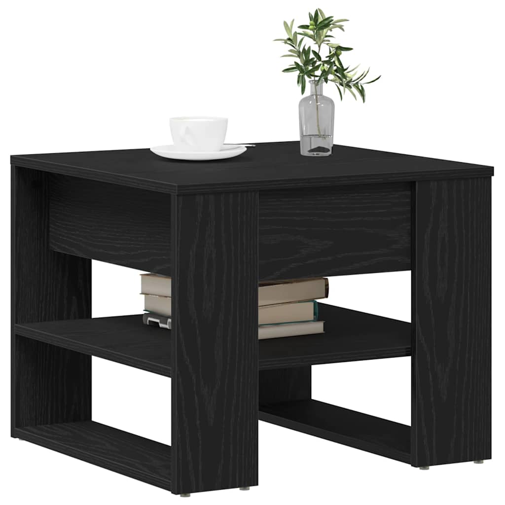 Coffee Table Black Oak Look 55.5 X 55 X 45 Cm Engineered Wood