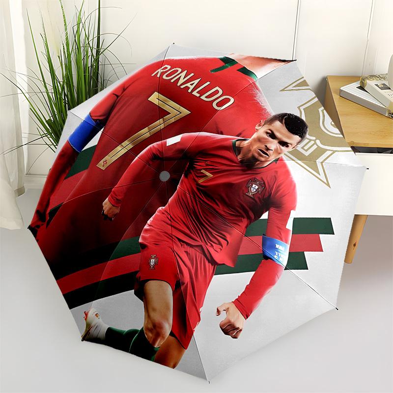 

Soccer, Cristiano Ronaldo Automatic Opening and Closing, 8 rib Structure Portable Umbrella, Suitable for Men and Women in All Seasons Perfe