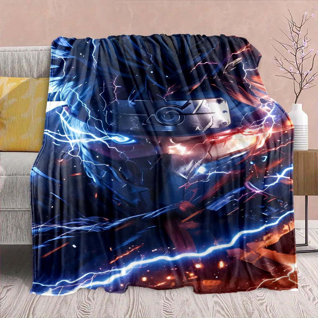 Naruto Anime Flannel Blanket - Soft Warm Perfect for Sofa, Bedding Camping Travel Office Home Decor -QJY