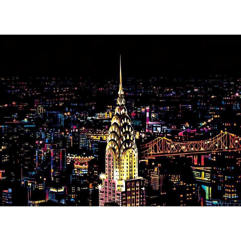 Colorful Iridescent Night City Scratch Painting - Creative Adult Handmade Art Gift
