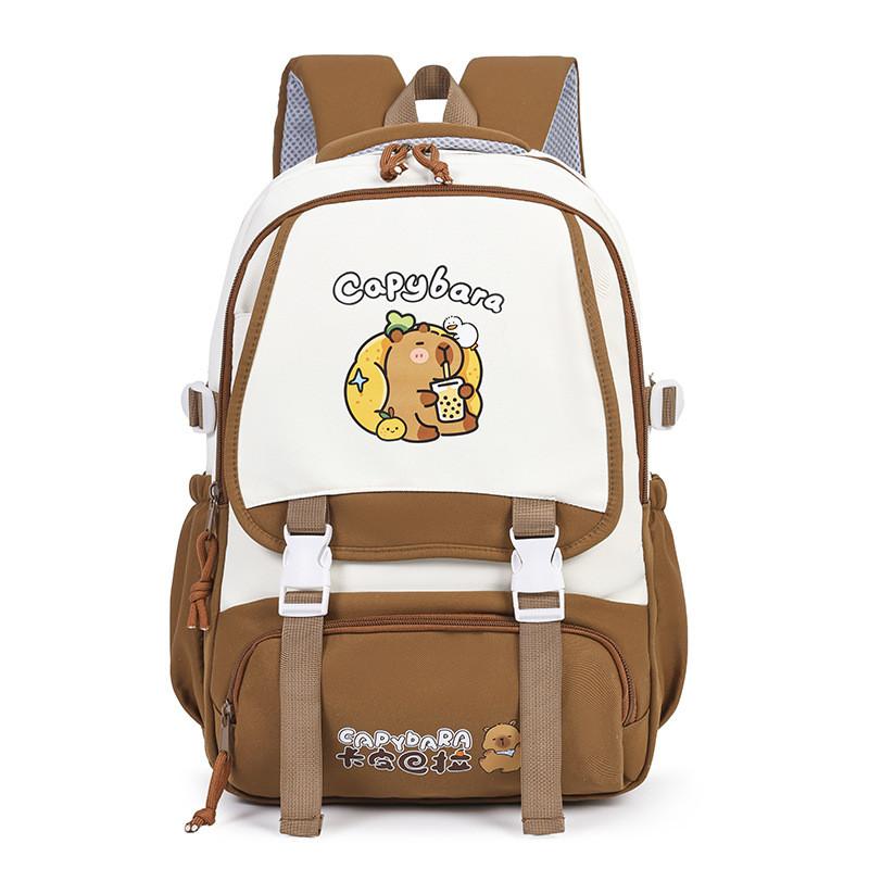 Capybara Kids Pattern Backpack Ergonomic Shoulder Straps Bag For School Travel