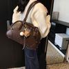 Premium Sense Large Capacity Bowling Handbag Women's 2025 New Fashion Texture Shoulder Bag Hand Bag