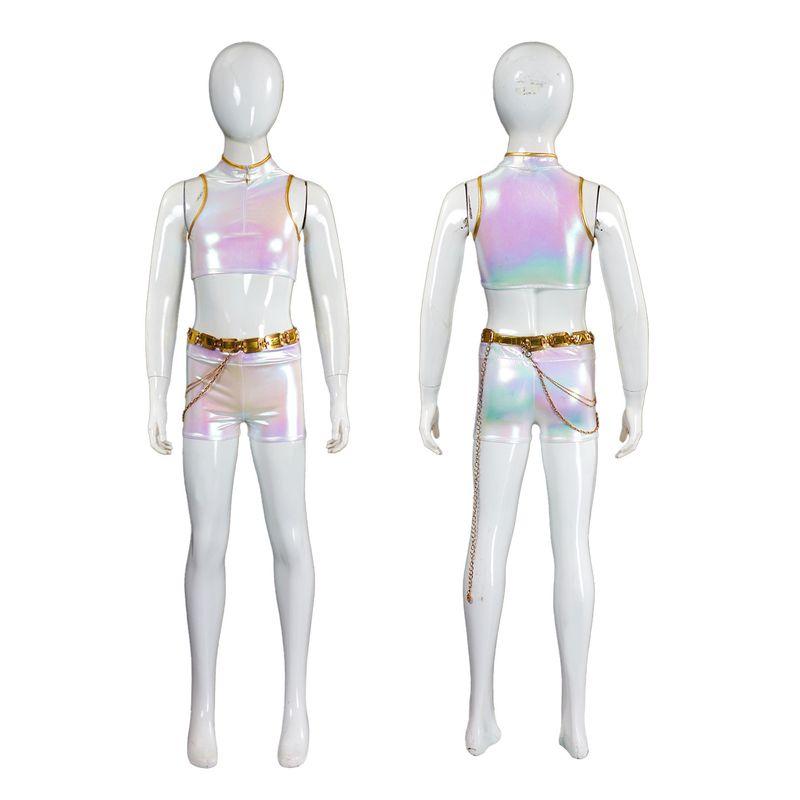 K-Pop Dämonenjäger Mädchengruppe Cosplay Kostüm Lumi Weiß Bunt Bühnenperformance Outfit Cosplay Kostüm Grenzüberschreitende Fabrik
