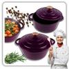 ENAMELED CAST IRON POT 22cm 3L HAGE EGGPLANT