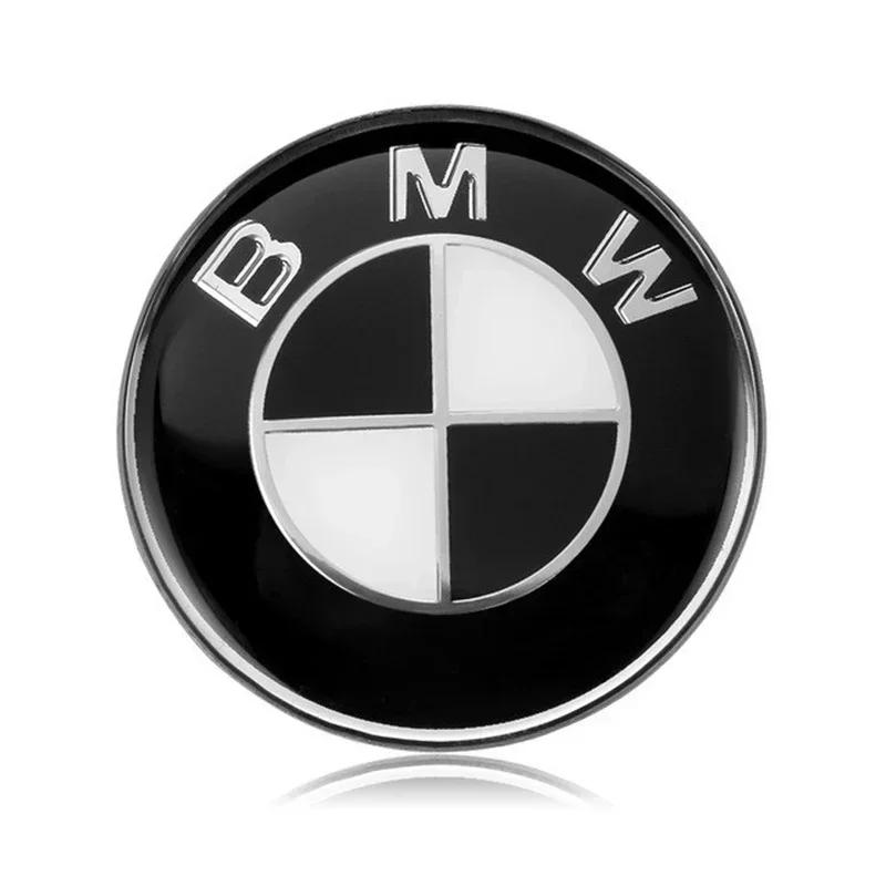 LNRGN1 Car Sticker For BMW E39 E46 E90 E30 E36 E60 G20 E87 E91 E92 1 2 3 4 5 Accessories 2pcs ABS 74mm 82mm Front Hood Logo Rear Trunk