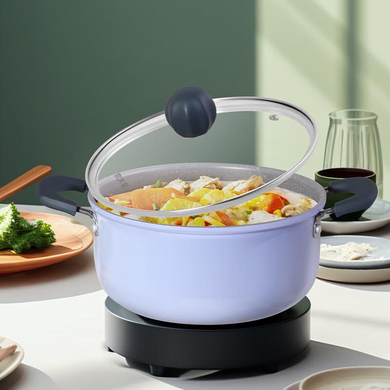 COOKER KING 22 см Фиолетовый суповой котелок с антипригарным покрытием
