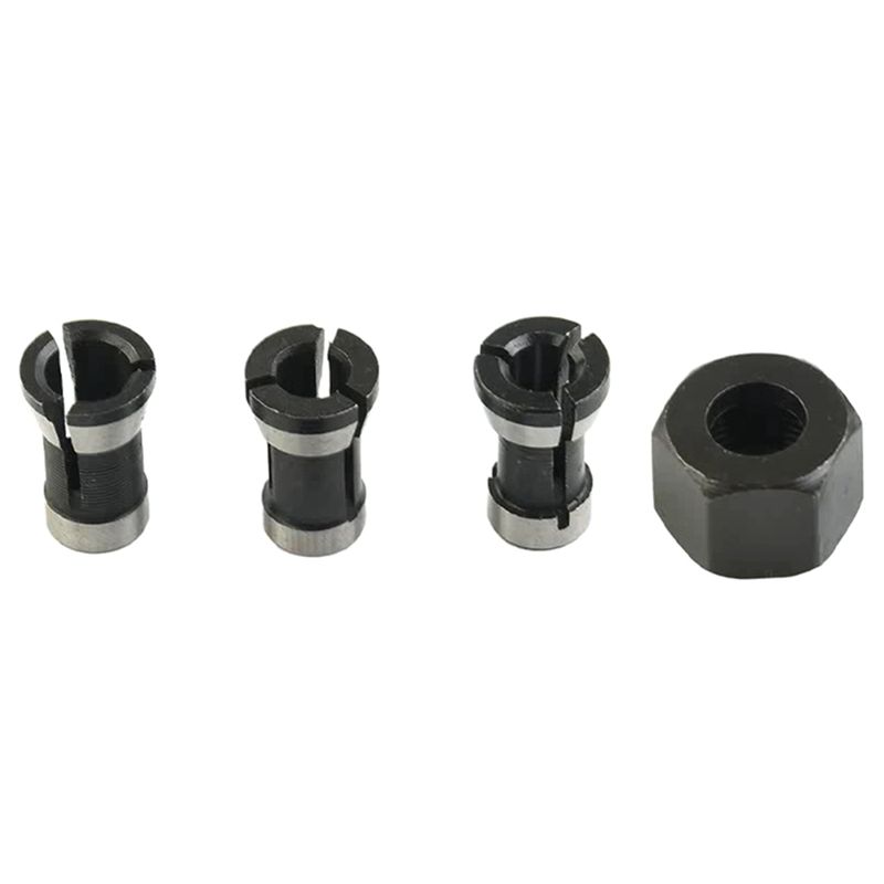 ABUL-4Pcs/Set 6Mm 8Mm 6.35Mm Electric Router Milling Cutter Collet Chuck M15 Screw Nut For Trimming Engraving Machines