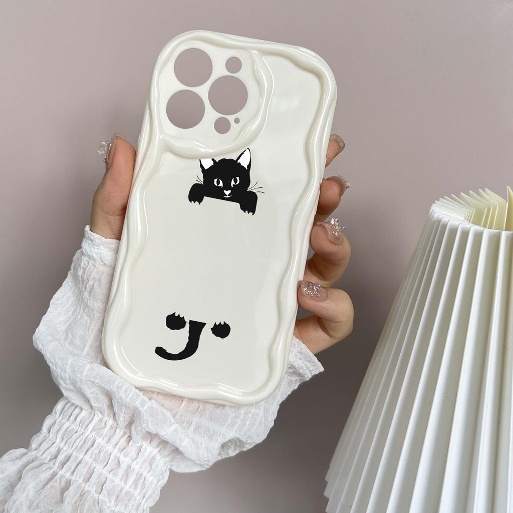 LZ12 Cat Cute Cartoon Clear Soft Wave Phone Cases for iPhone 15 13 Pro Max 12 Mini 14 8 Plus XS Max XR 6 Protection Back Cover