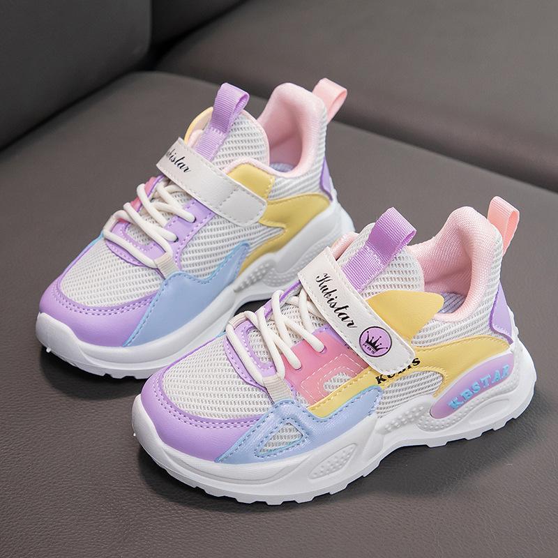 Girls' Spring Sports Shoes Mesh Running Shoes Soft Sole Girls Casual Shoes
