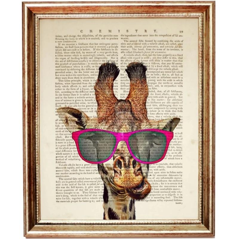 Vintage Funny Animals In Newspaper Art Poster Canvas Painting Puppy Pet Cat Horse Wall Art Pictures Gift Home Decor