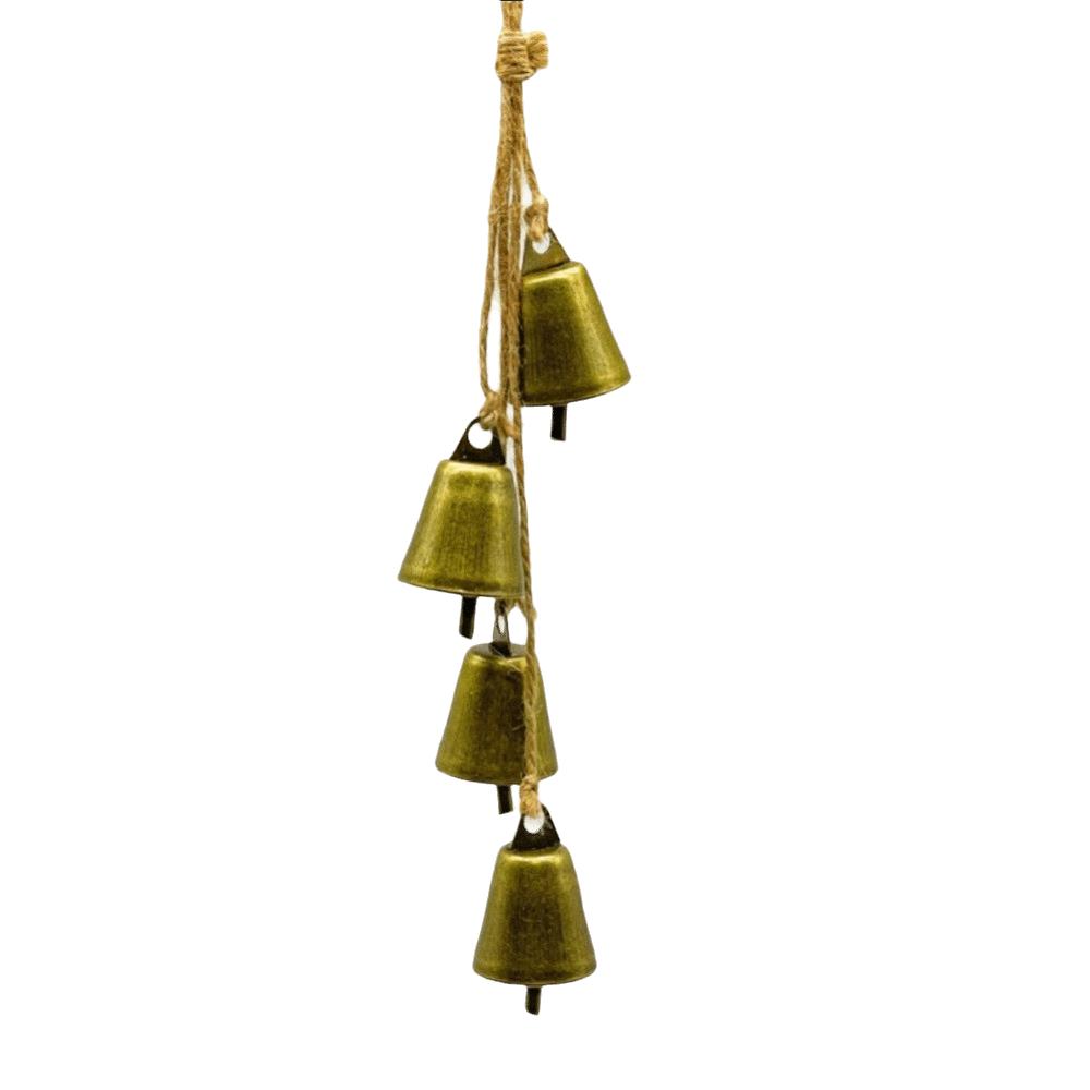 Bronze color Christmas Cone Metal Bells Rustic Hangable Christmas Bell Pendant DIY Craft Hollow Antique Finished Hanging Bell