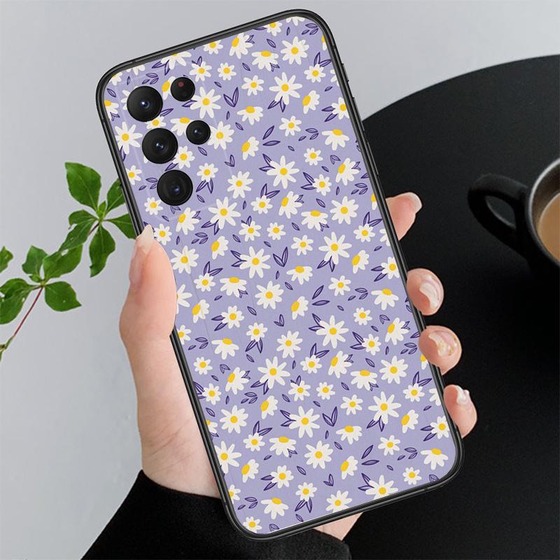 Purple Flower Phone Case For Samsung A35 A55 A54 A15 A25 A05s A05 A22 A24 A52 A33 A34 M34 M14 M54 M23