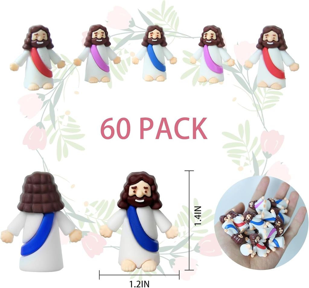 30 Stück Kleine Jesusfiguren, Actionfiguren Kleine Jesusfiguren im Großpack, Winzige Jesusfiguren zum Verstecken und Suchen Religiöse Geschenke