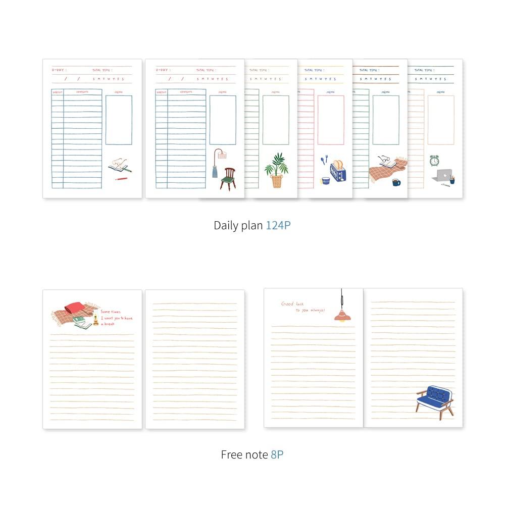 Monolike Ordinary Days 4 Month Study School Bag Ordinary days 4 Month Study Planner School bag Schedule planning perpetual study notebook Planner, -