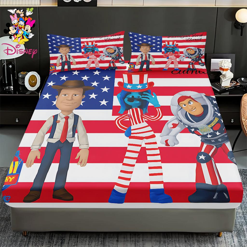 2/3pcs Disney Toy Story Cozy Fitted Sheet Set 100% Polyester Digital Print Festive Bedroom & Dormitory Decoration