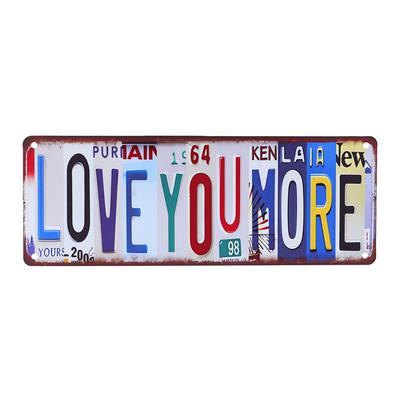 Vintage License Plate Wall Decor Street Sign Aluminum Alloy Wall Art for Wedding Anniversary Valentine Gift Wall Decor
