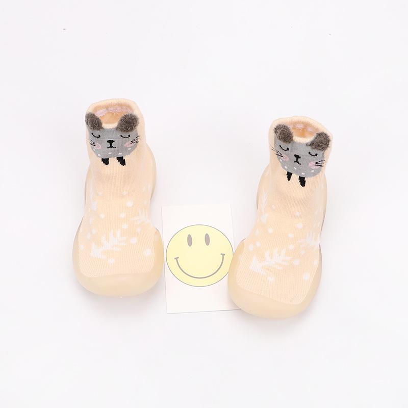 Baby Småbarn Sko Gutter Jenter Spedbarn First Walker Barn Tegneserie Dyr Myk Gummisåle Sokker Sko Strikk Anti-skli støvletter