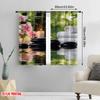 2Pcs Spa Curtains Massage Theme Candles Orchids And Stones In Garden Japanese Oriental Suitable For Living Room Bedroom Kitchen