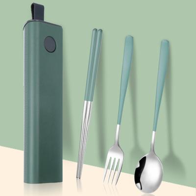 Travel Utensil Set Stainless Steel Fork And Spoon with Case Portable Tableware