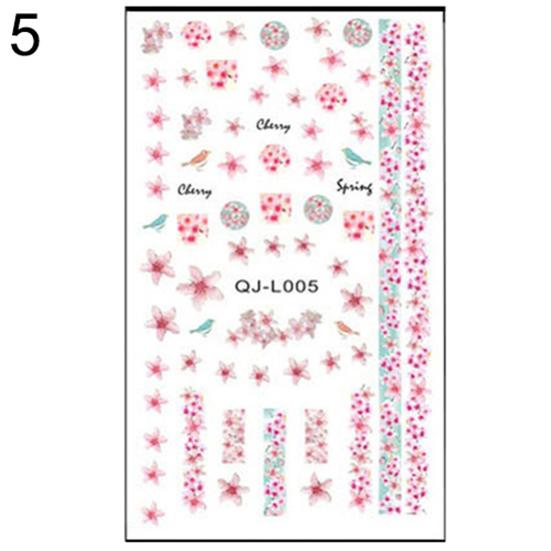 Maple Leaf Flower Butterfly Manikúra Nail Art Decal Samolepky Tipy Dekorace