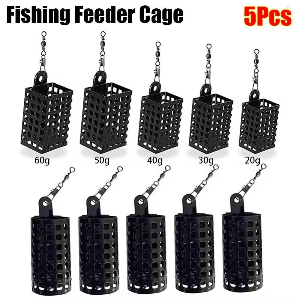 

5Pcs Round Square Fishings Lure Cage 10g-50g Trap Bait Basket Fishing Feeder Cage Fishing Tackle square 10g