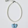 VERRYTASTE Heart Pendant Pearl Necklace - Sky Blue