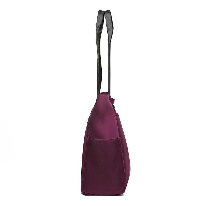 Borsa a Tote in Nylon da Donna Grande Capacità Stile Urbano Con Chiusura a Zip Per Uso Quotidiano