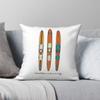 Classic Wooden Water Skis Pillowcase Polyester Linen Velvet Printed Zip Decor Sofa Seater Cushion Cover