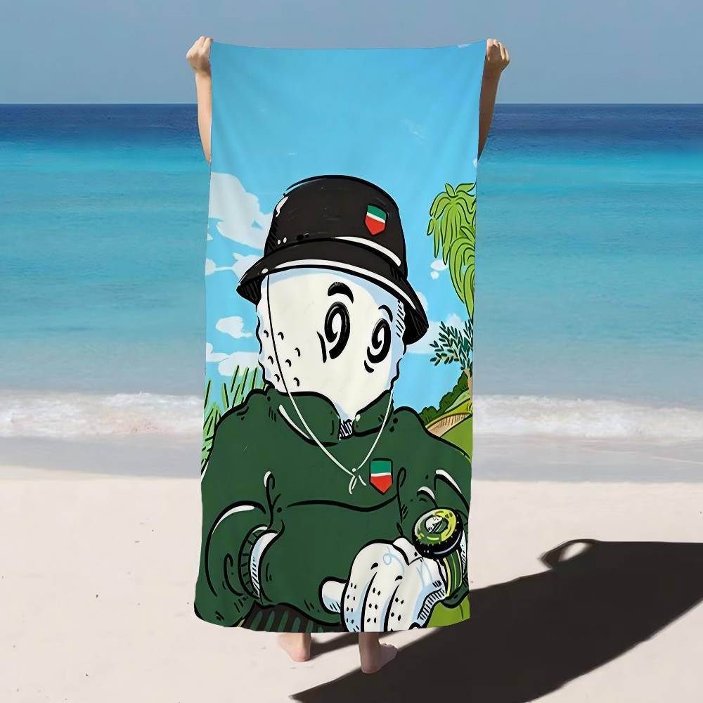 L-Leisure M-Malbones Golf Beach Towel Cartoon Cute Summer Kids Large Bath Pool Beach Towel Microfiber Absorbent For Swimming