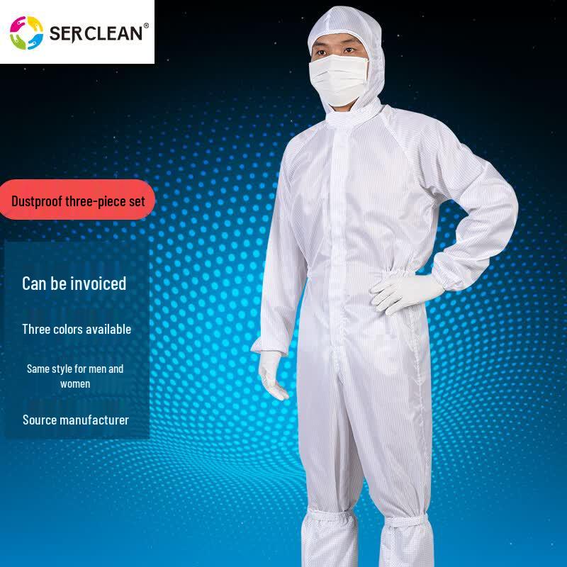Serclean F121S Anti-Static Cleanroom Suit with Hood 3XL