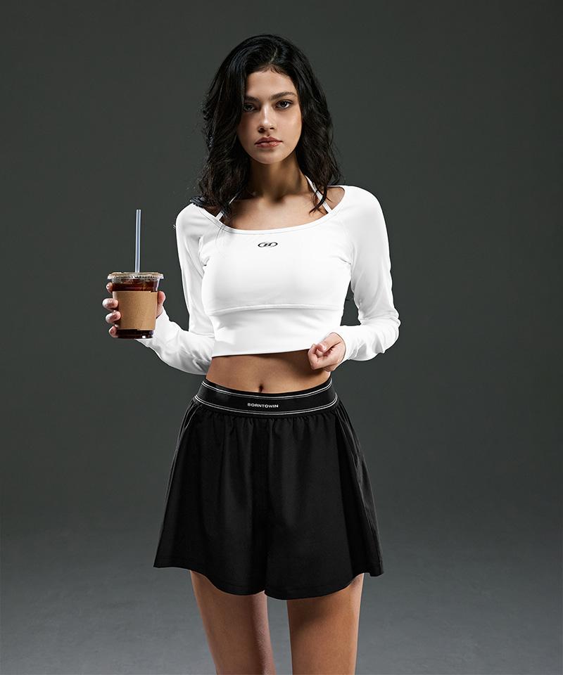 BORN TO WIN W Layered Strap Long Sleeve [White]
