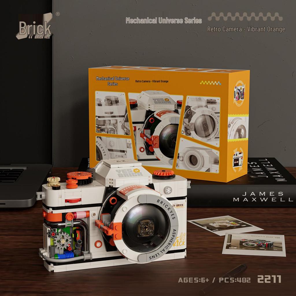 Educational Retro Camera Building Blocks: Compatible with Lego, Fun High-Block Toys for Boys & Girls, Perfect as Desktop Ornaments