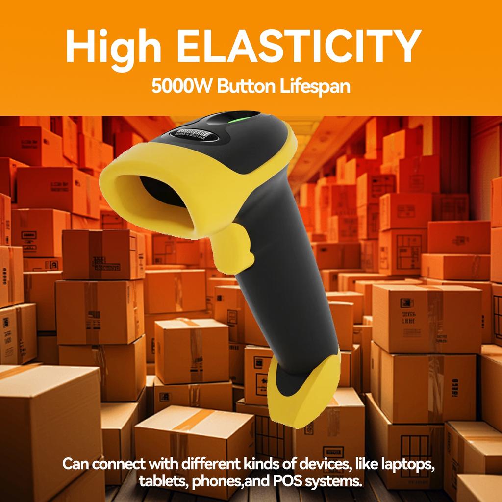 Handheld tragbarer 2D 1D Barcode-Scanner Kabelgebunden/2,4G Drahtlos/Bluetooth Barcode-Lesegerät für Supermarkt Logistik Produkt