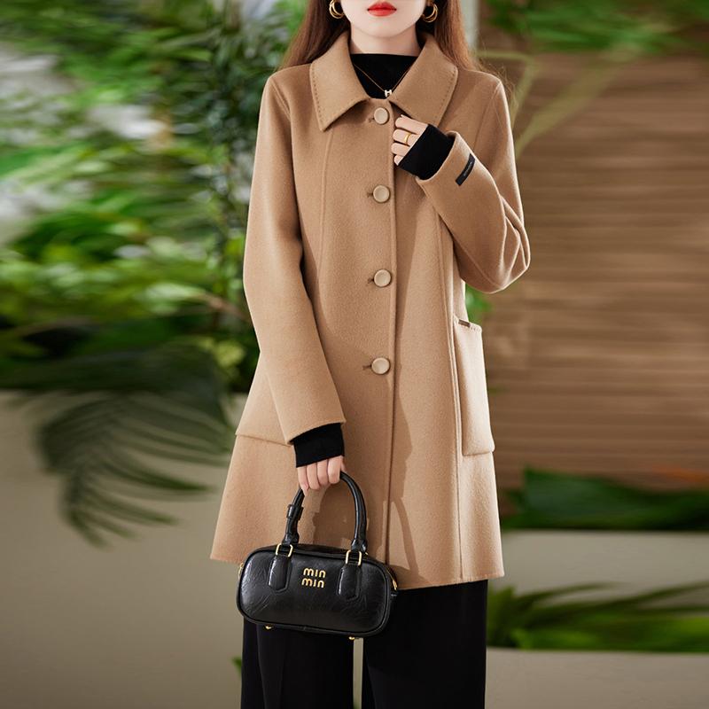 

Женское пальто из 100% шерсти TIDENOVEL Осеннее шерстяное длинное пальто Ручной работы Пальто-бушлат Зимняя теплая шерстяная длинная куртка Пальто 2XL верблюд