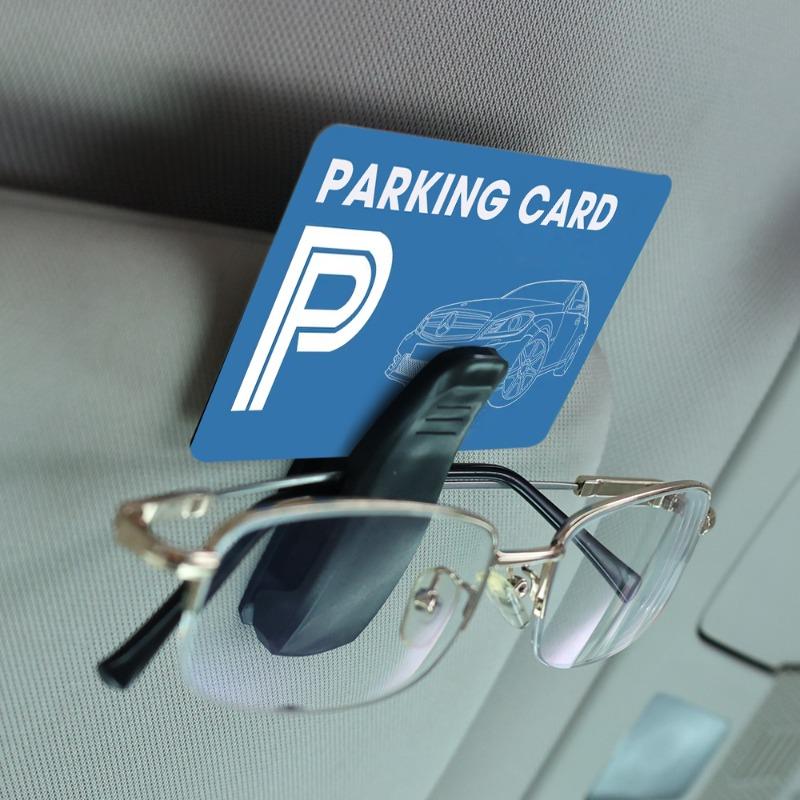 1-4pcs Car Glasses Holder Built-in Sponge Stand Sunglasses Clip Card Ticket Fastener 180°Double Buckle Auto Interior Accessories