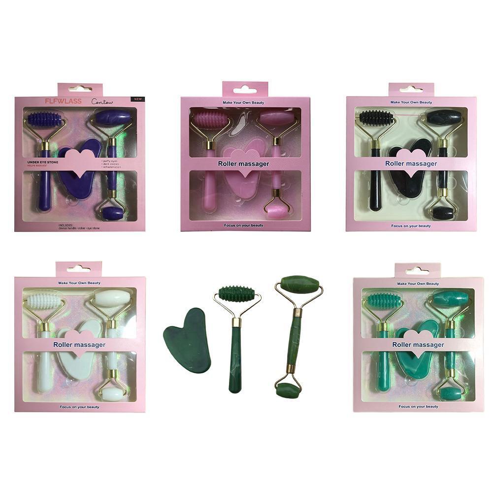 

3 шт / набор двойной головы массаж лица ролик смола Notjade инструмент для похудения лица